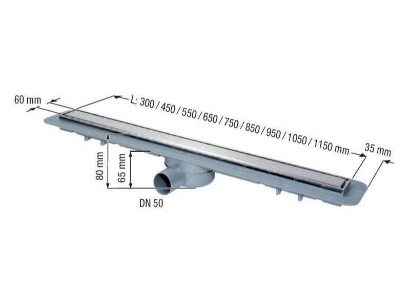 Rigola dus LINEARIS COMPACT, 105 cm, cu corp sifon integrat si gratar otel inox/faiantabil